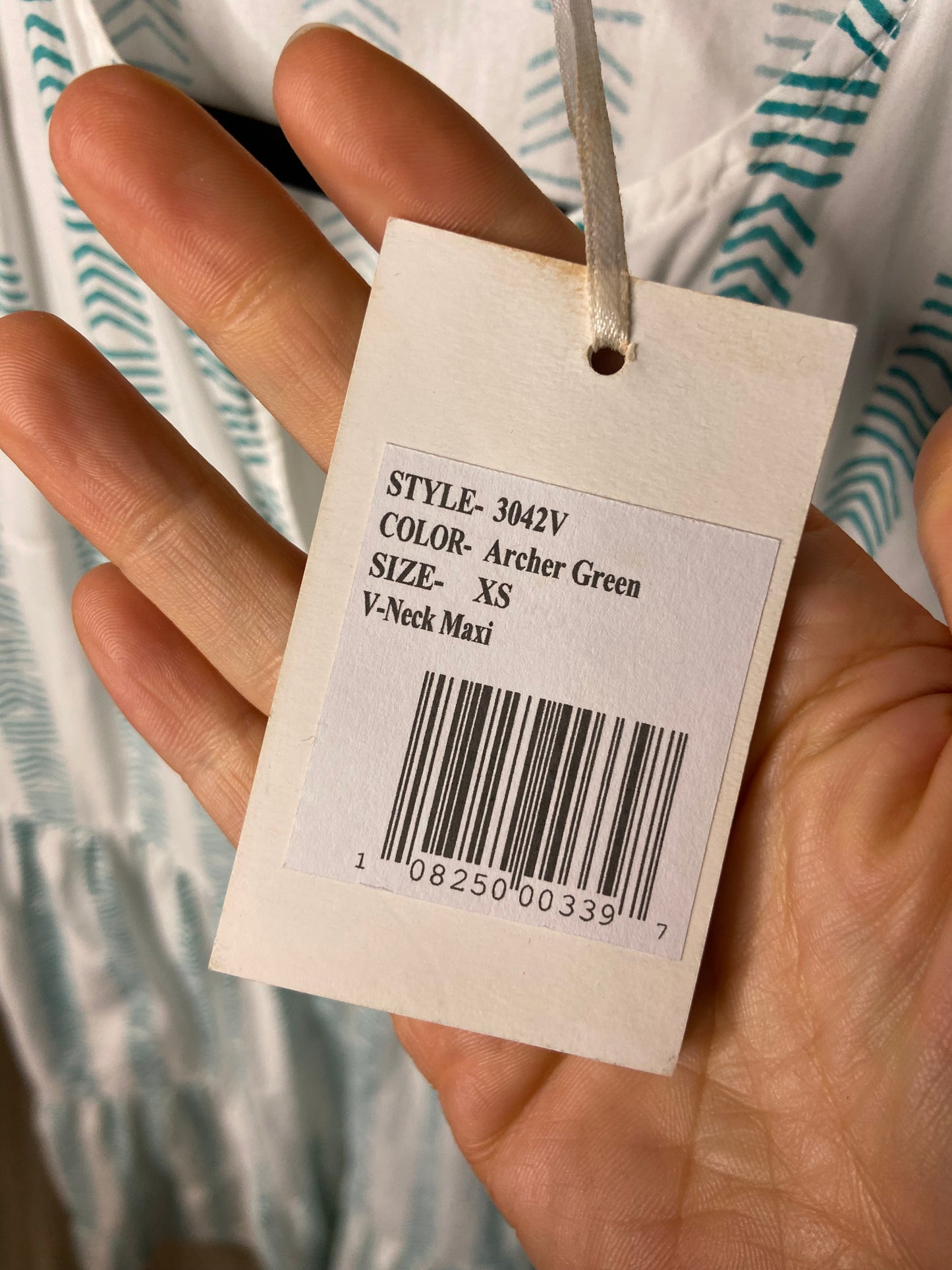 Oliphant Archer Green V Neck Maxi Dress size XS
