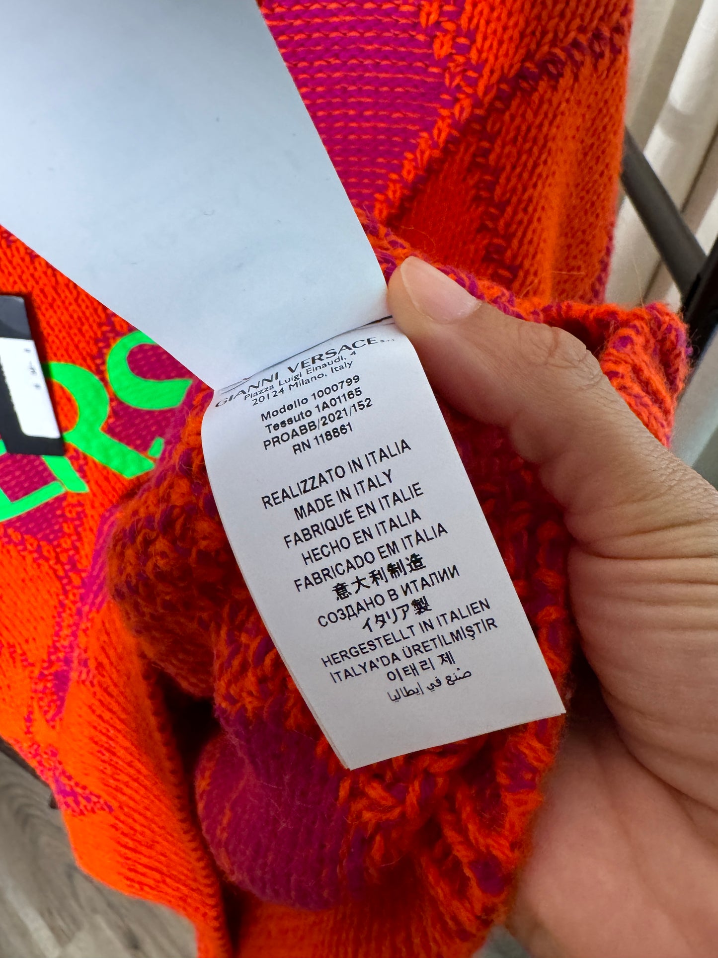 VERSACE Logo Argyle Wool and Alpaca Sweater size XL/XXL