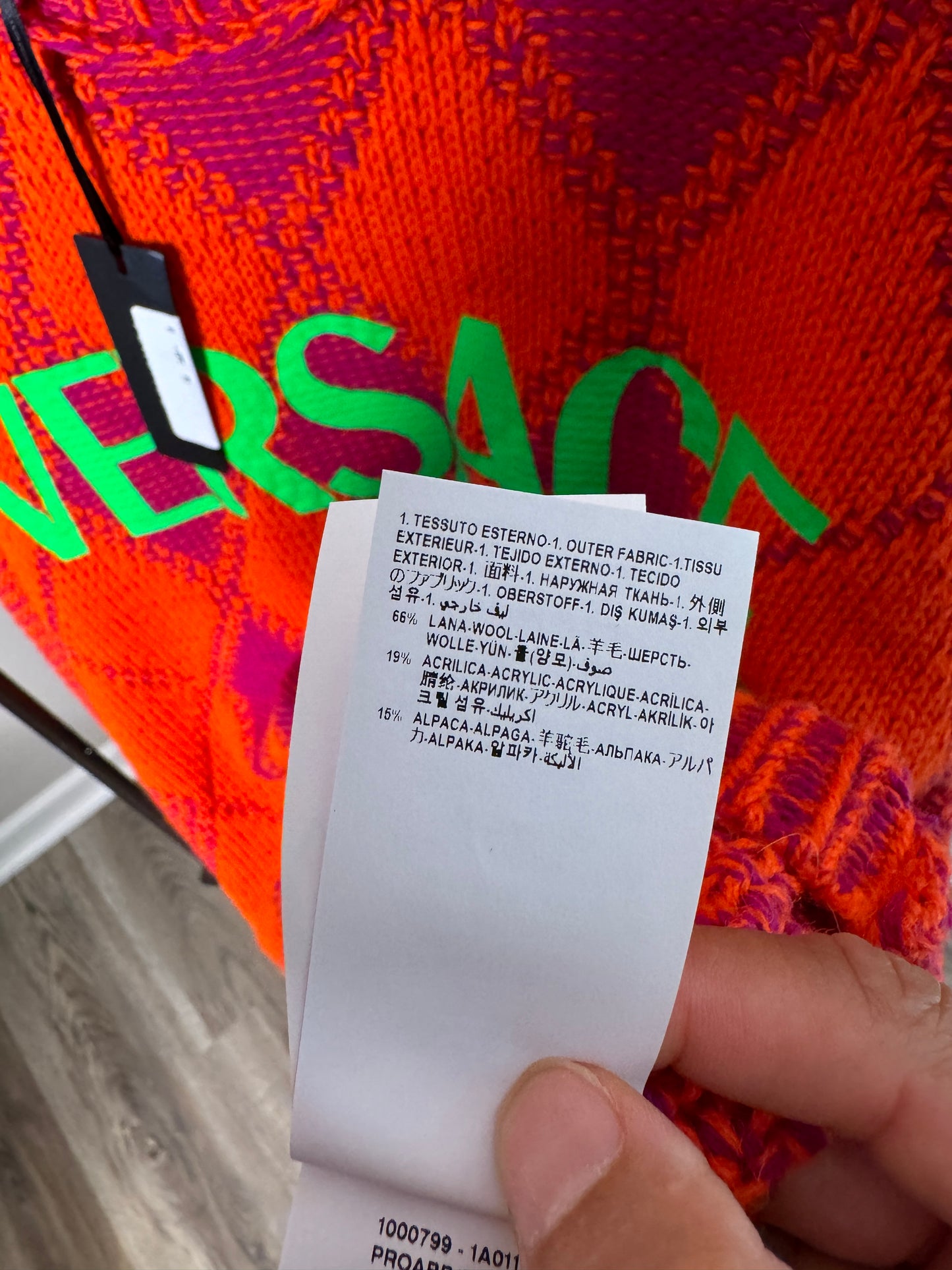 VERSACE Logo Argyle Wool and Alpaca Sweater size XL/XXL
