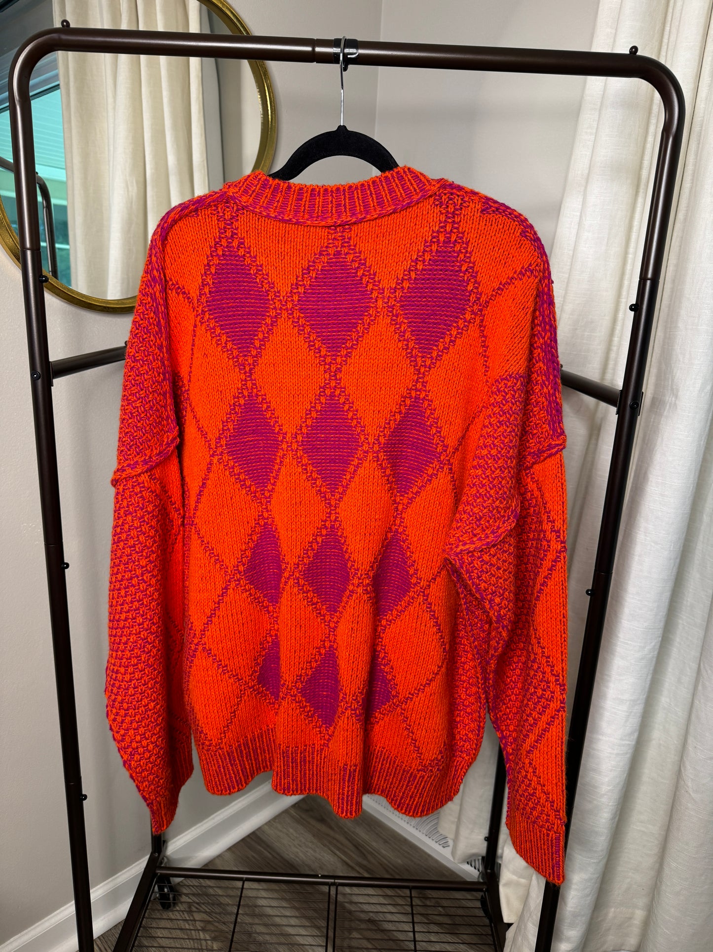 VERSACE Logo Argyle Wool and Alpaca Sweater size XL/XXL