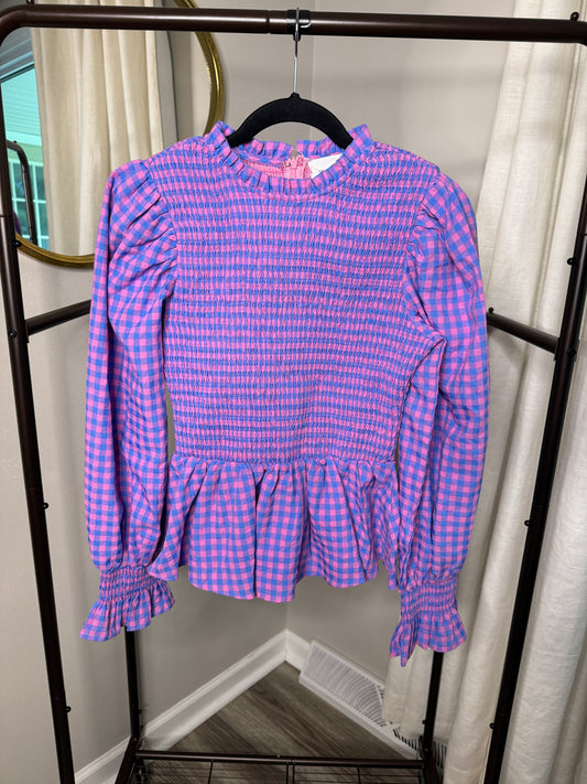 Hyacinth House Textured Gingham Ruby Blouse size XS