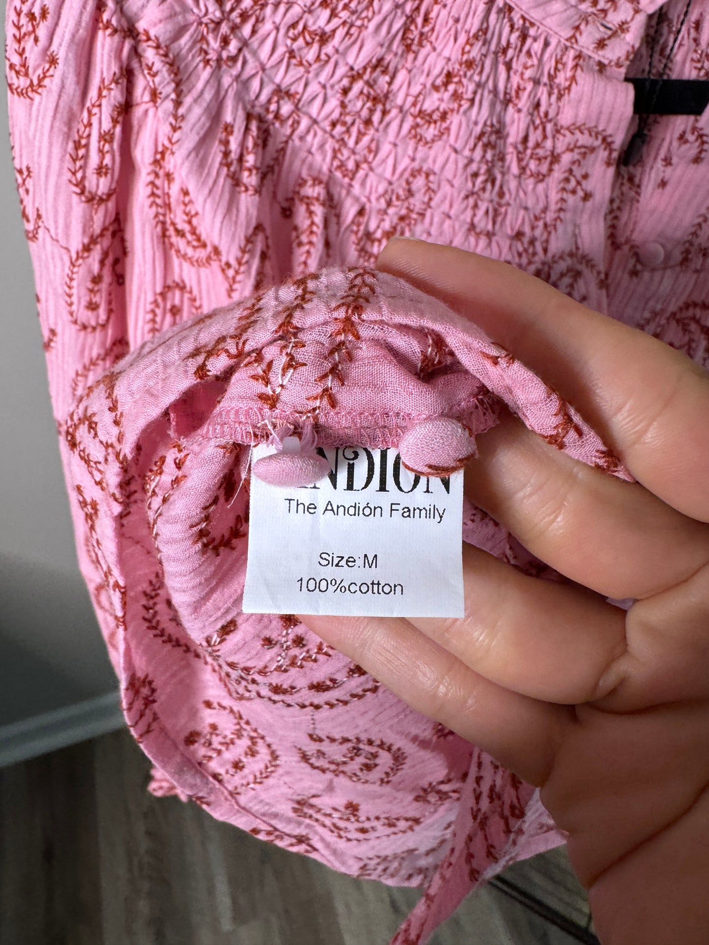 Andion Long Sleeve Embroidered blouse size M