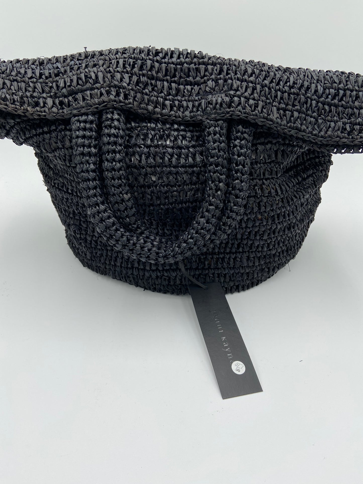 Jenni Kayne Woven Raffia Tote Black