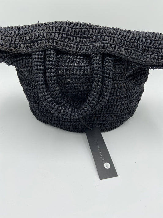 Jenni Kayne Woven Raffia Tote Black