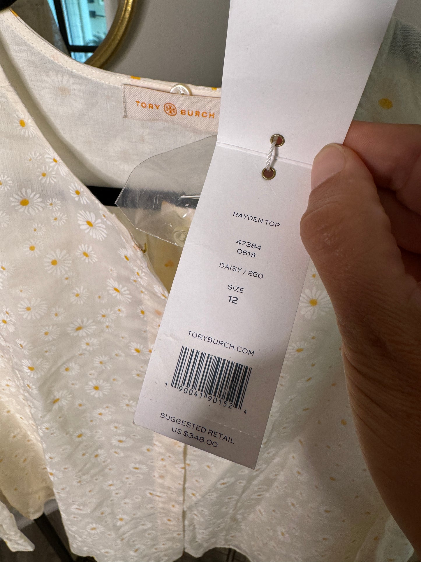 Tory Burch Daisy Hayden Top size 12