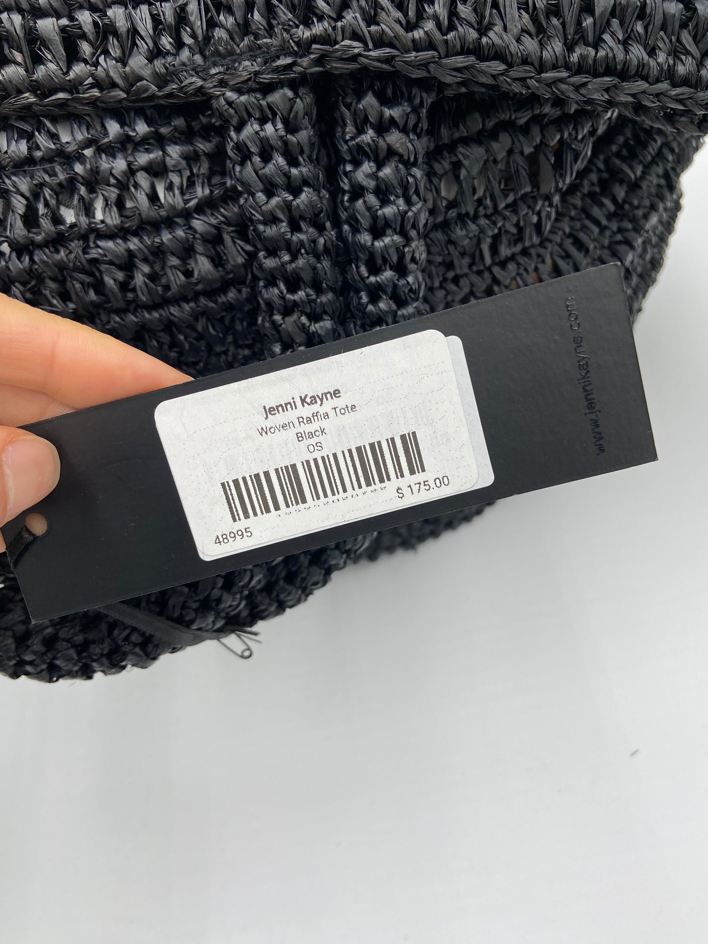 Jenni Kayne Woven Raffia Tote Black