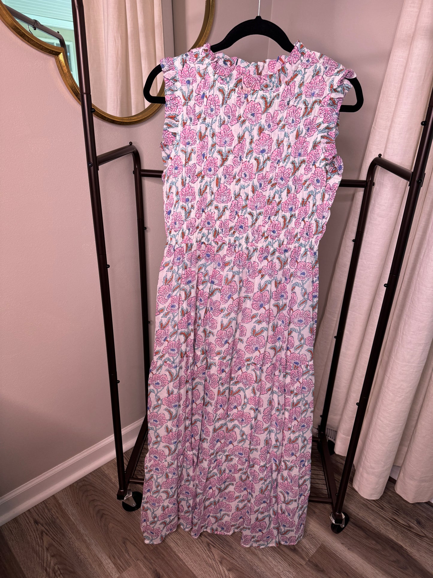 Oliphant Smocked Maxi Dress size M