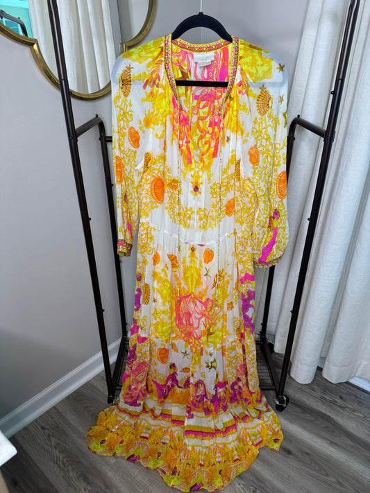 Camilla Long Gathered Panel Dress Squid squad size L