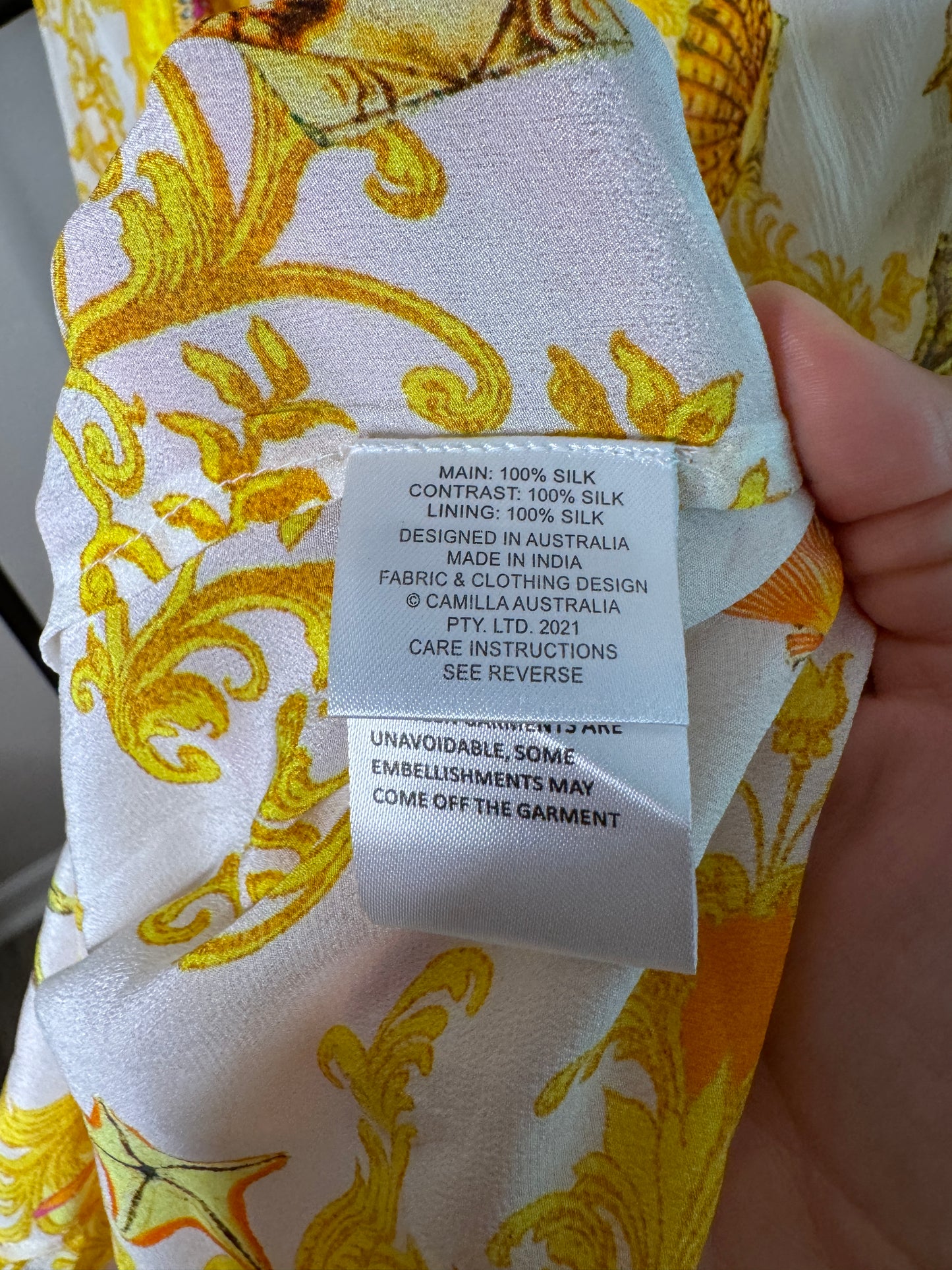 Camilla Long Gathered Panel Dress Squid squad size L