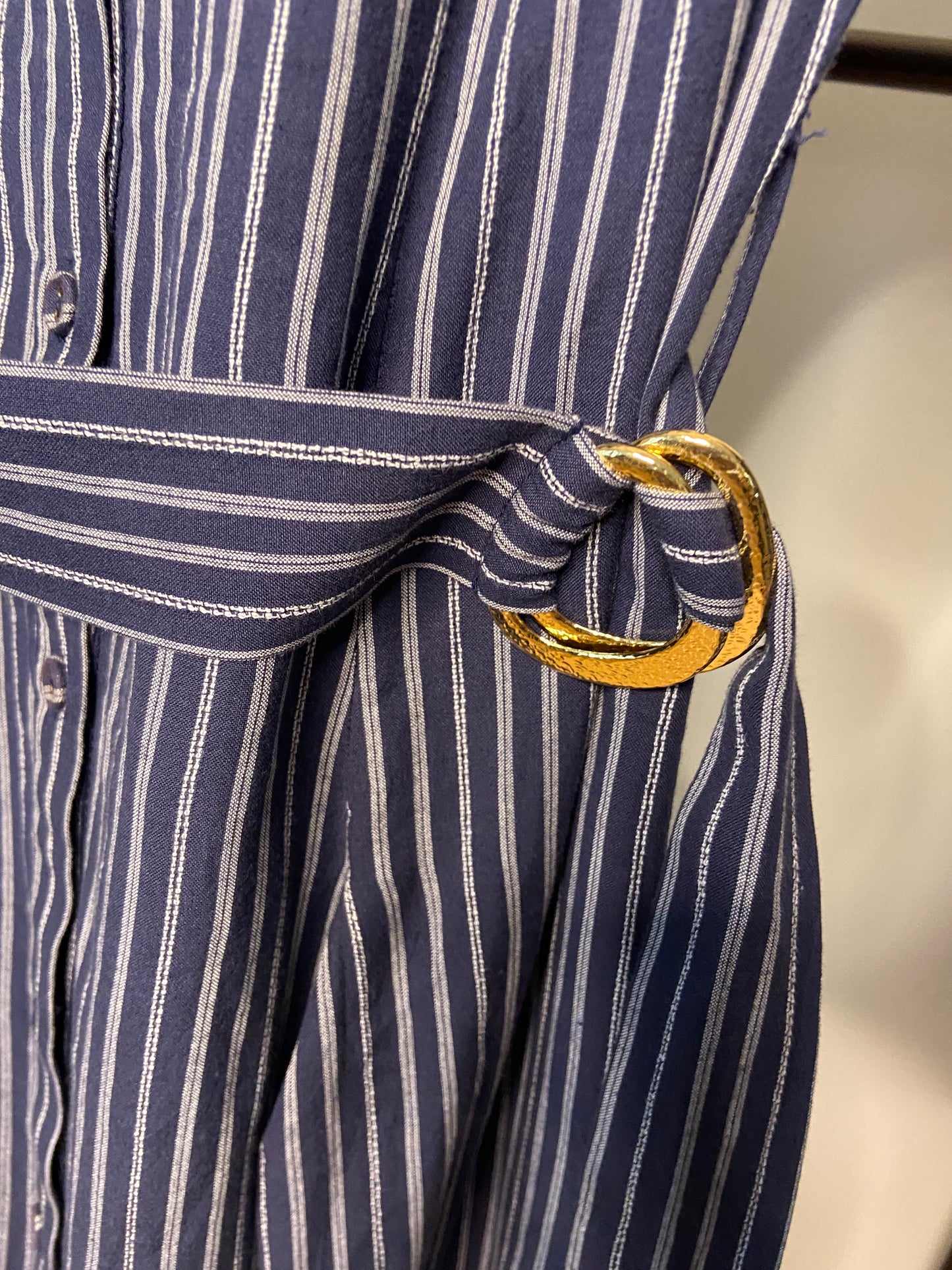 Ulla Johnson Athena Blue Striped Midi Belted Dress 2