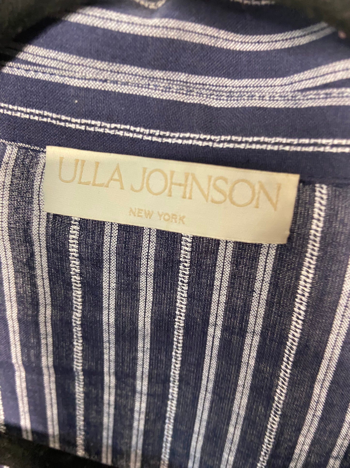 Ulla Johnson Athena Blue Striped Midi Belted Dress 2