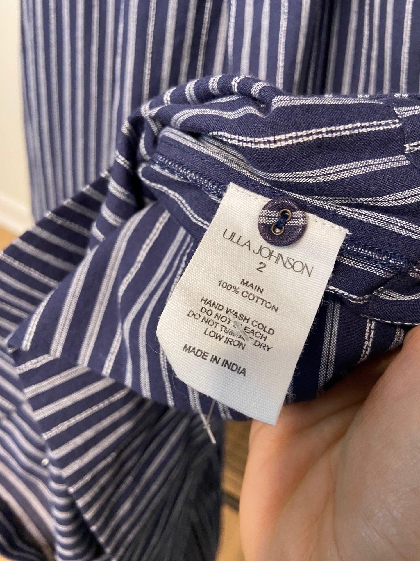 Ulla Johnson Athena Blue Striped Midi Belted Dress 2