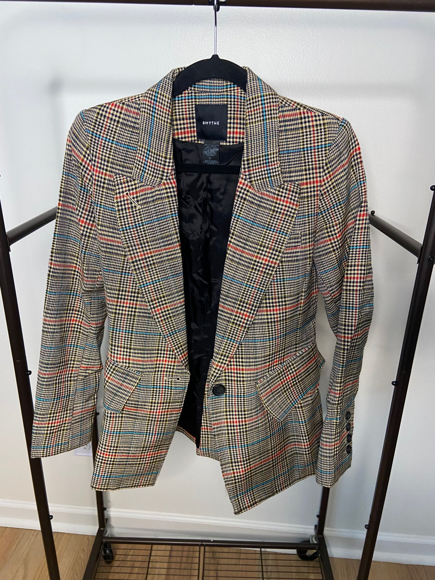 Smythe Multi Glen Check Plaid Blazer size 6