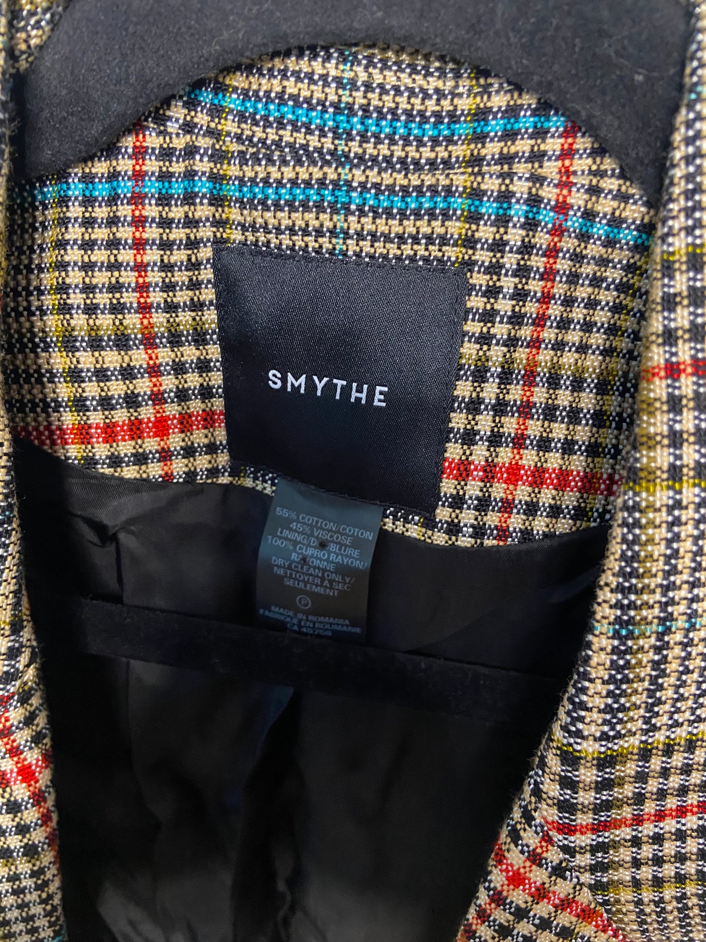 Smythe Multi Glen Check Plaid Blazer size 6