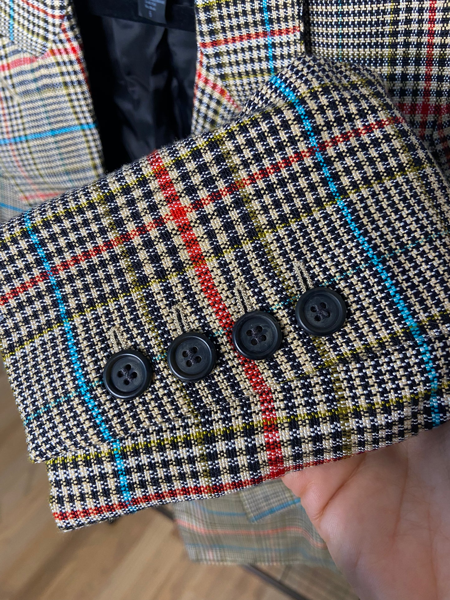 Smythe Multi Glen Check Plaid Blazer size 6