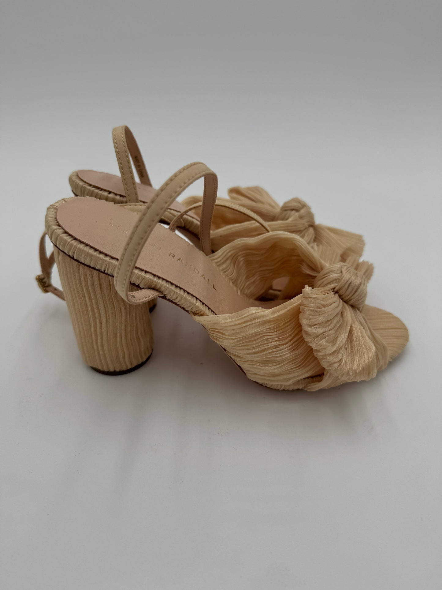 Loeffler Randall Camellia pleated knot 90mm sandals size 6