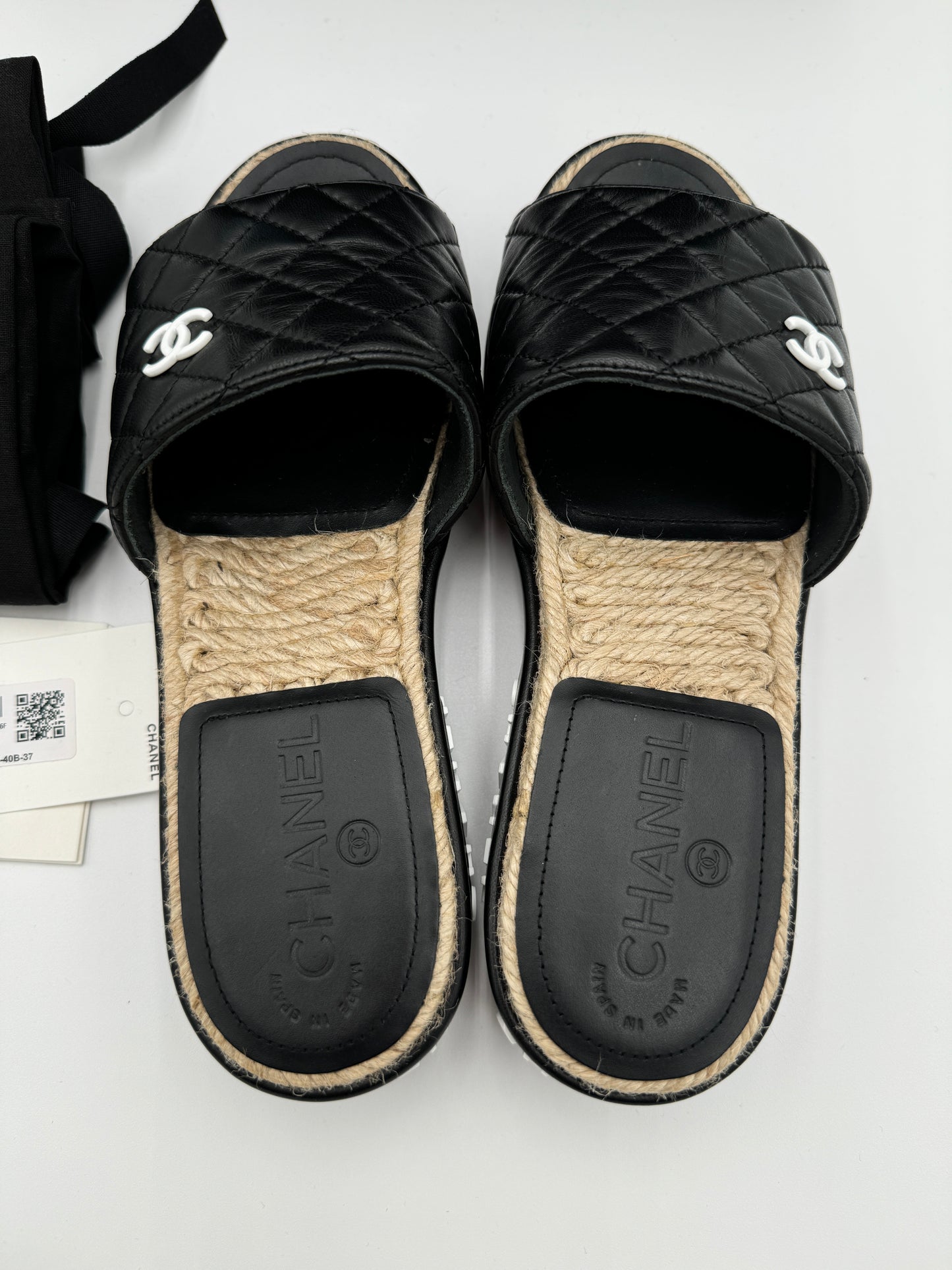 Chanel 2020 Interlocking CC Logo Slides Platforms size 37