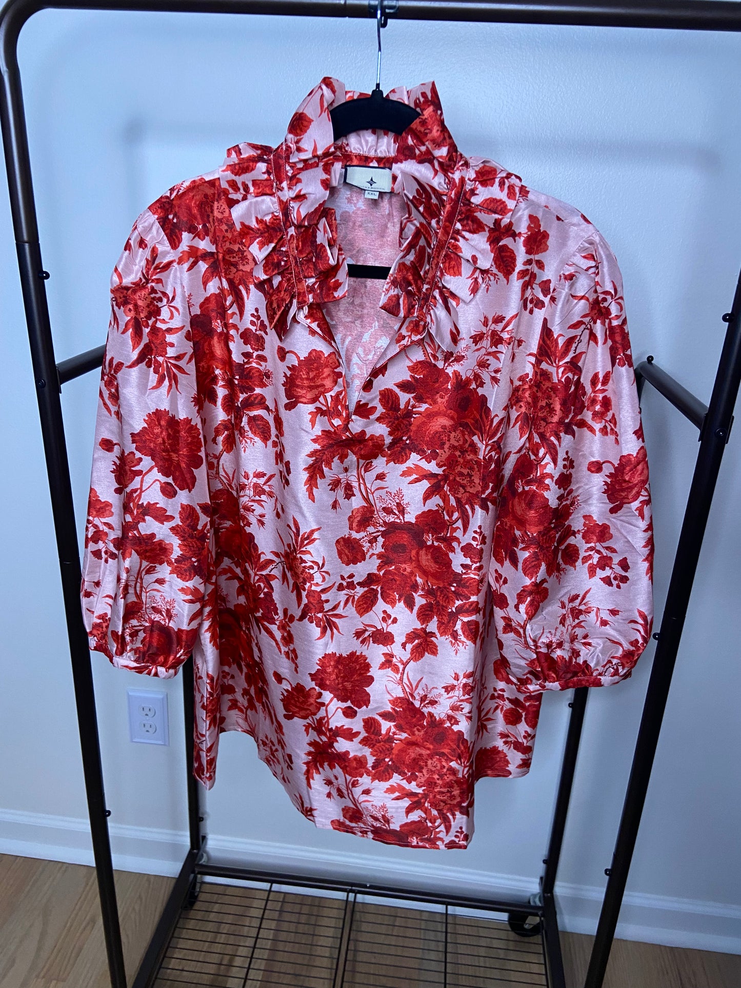 Tuckernuck Zinnia Bloom Red Blouse size XXL
