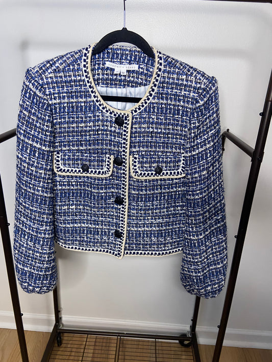 Veronica Beard Brim Cropped Tweed Jacket size 12