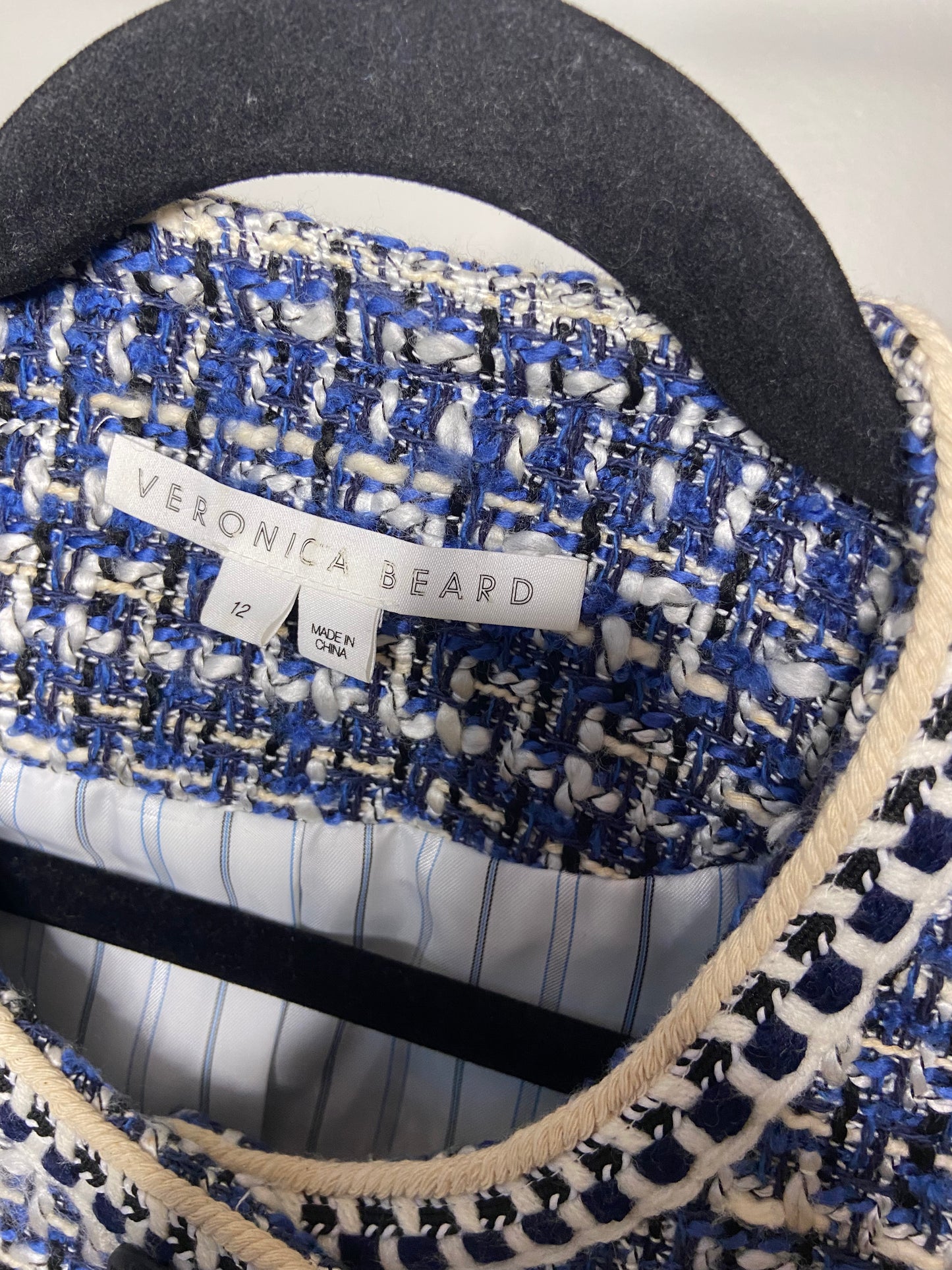 Veronica Beard Brim Cropped Tweed Jacket size 12