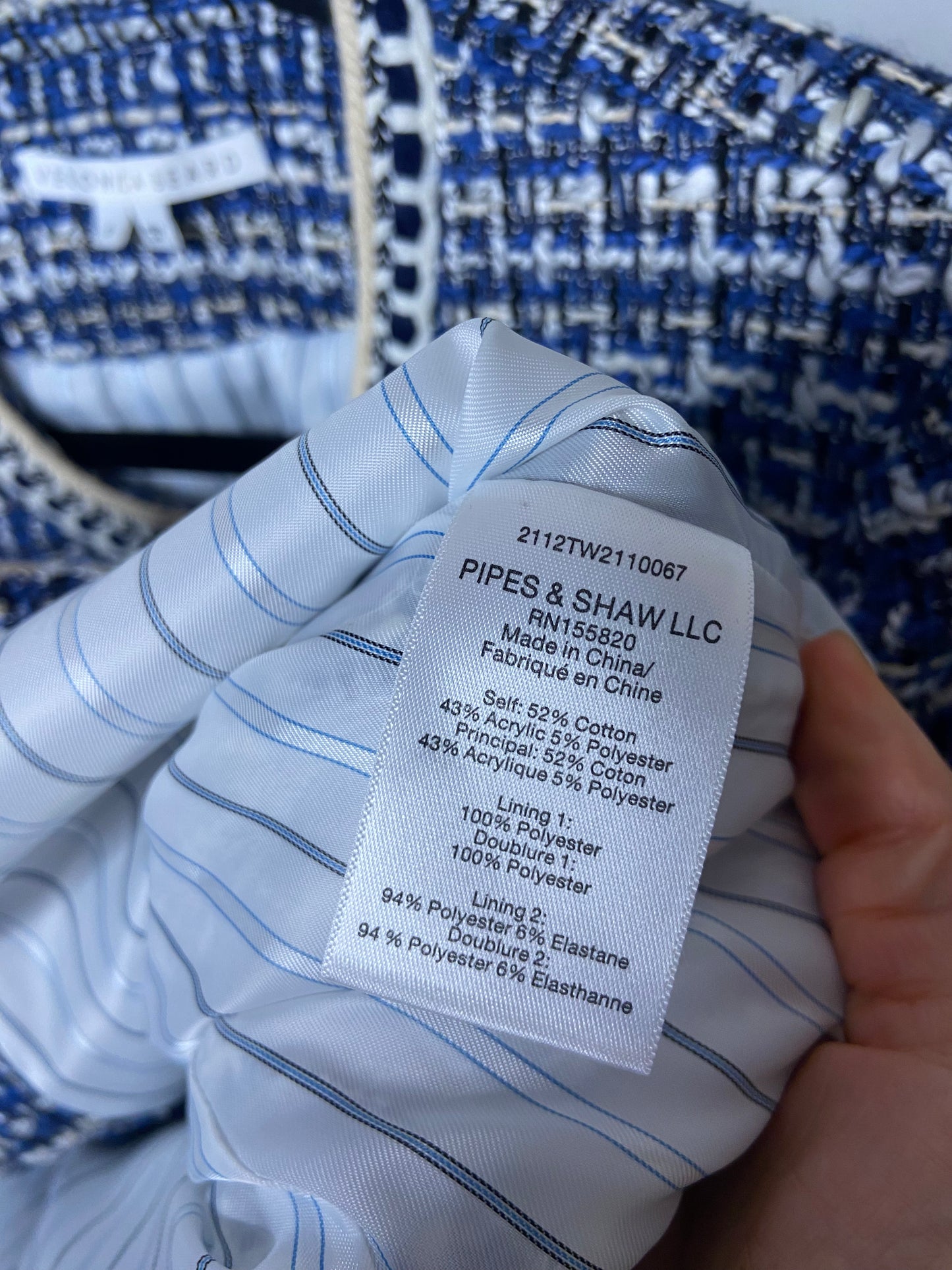 Veronica Beard Brim Cropped Tweed Jacket size 12