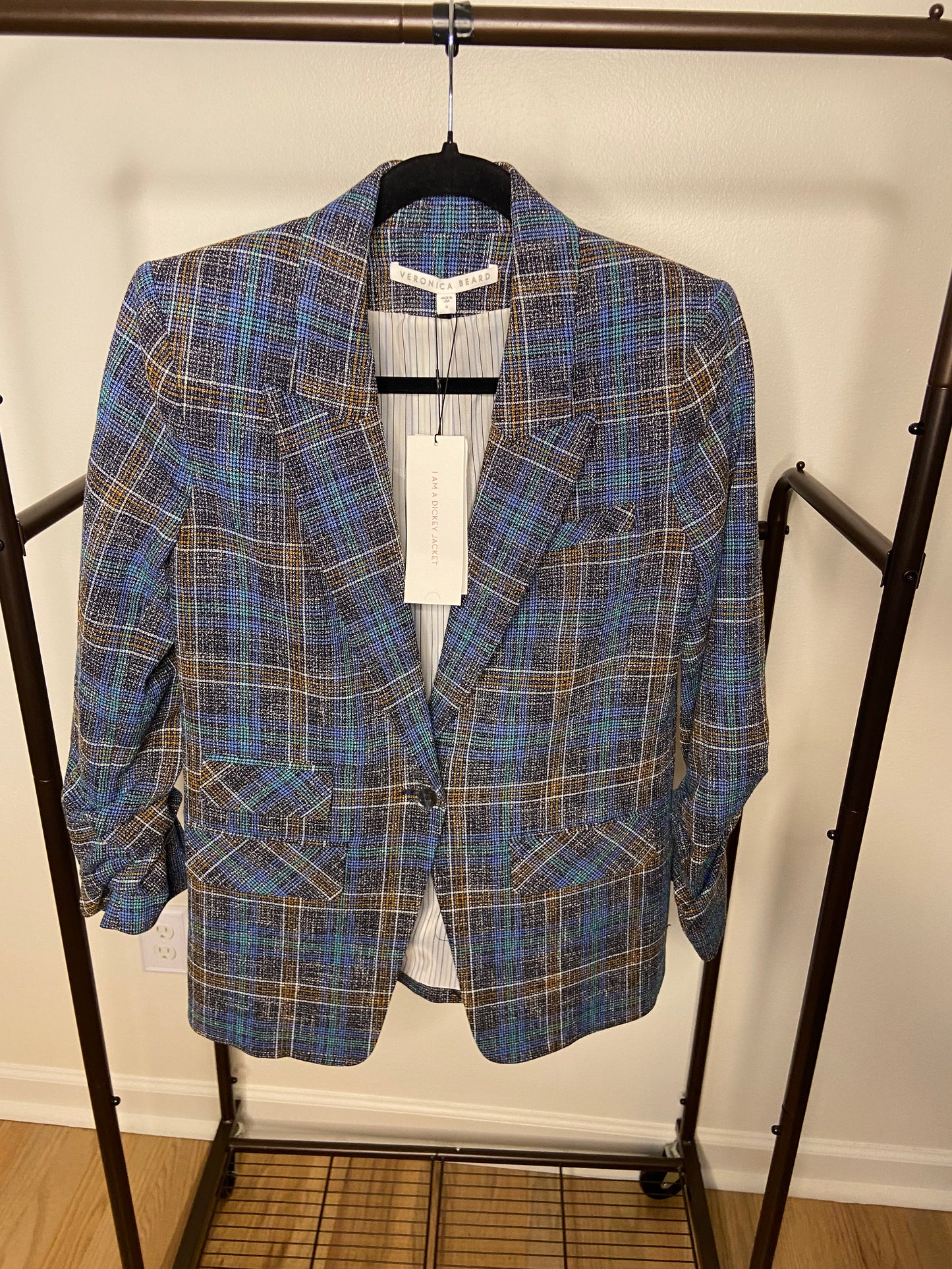 Veronica Beard Martel Dickey Plaid Dickey Jacket size 4