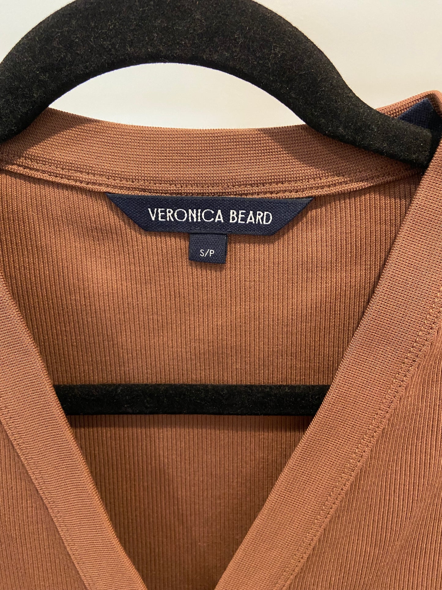 Veronica Beard Dekalb Stretch Cotton Henley Top in Ligh Chicory size S