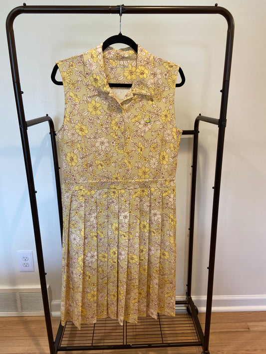 Masters x Tory Burch Yellow Floral Midi Dress size XL
