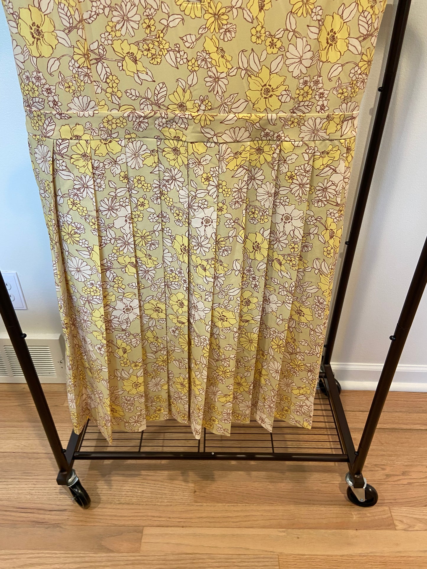Masters x Tory Burch Yellow Floral Midi Dress size XL