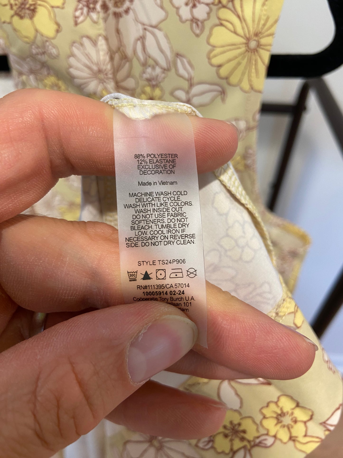 Masters x Tory Burch Yellow Floral Midi Dress size XL