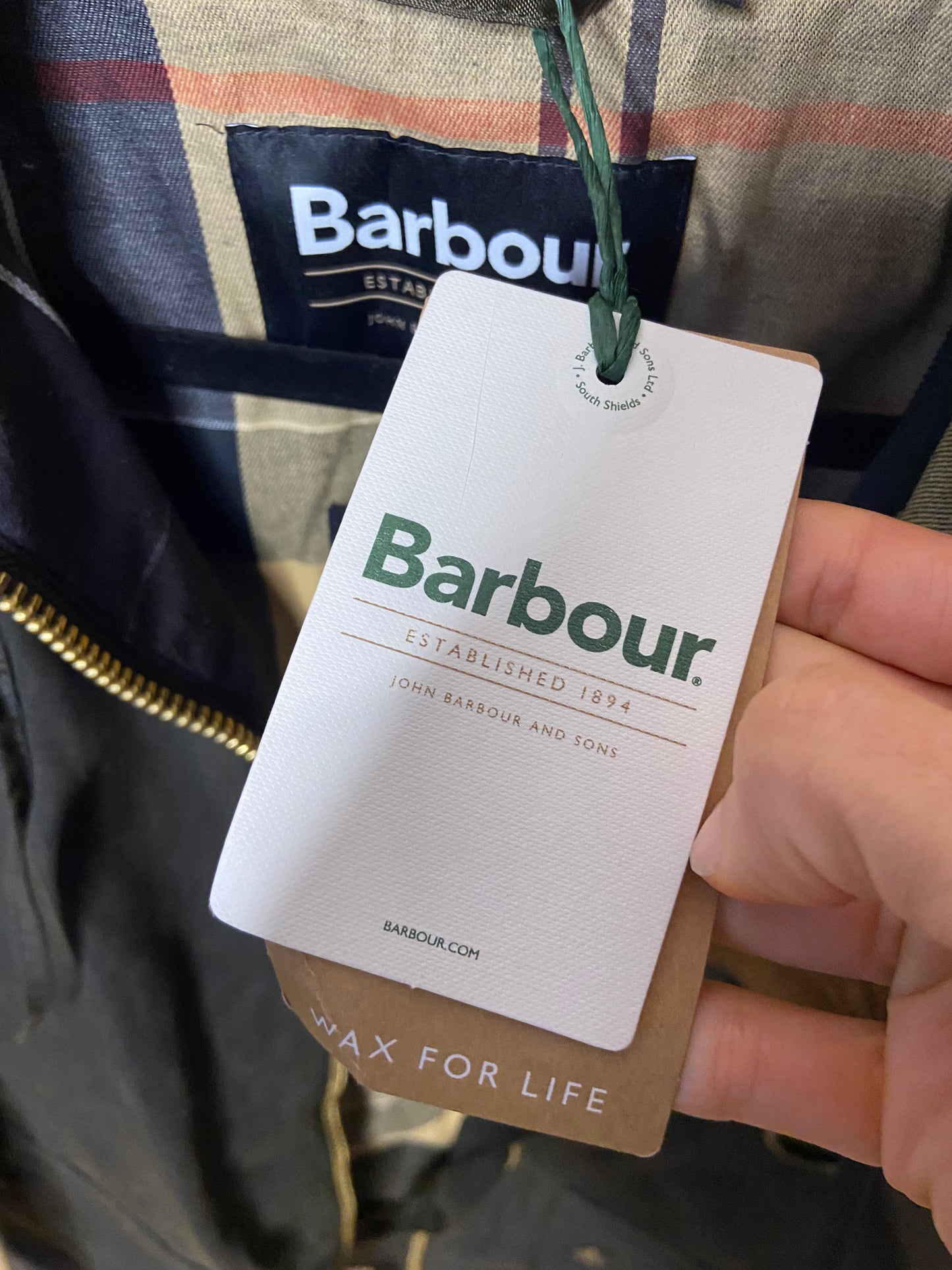 Barbour Olive Highclere Wax Jacket Size 10