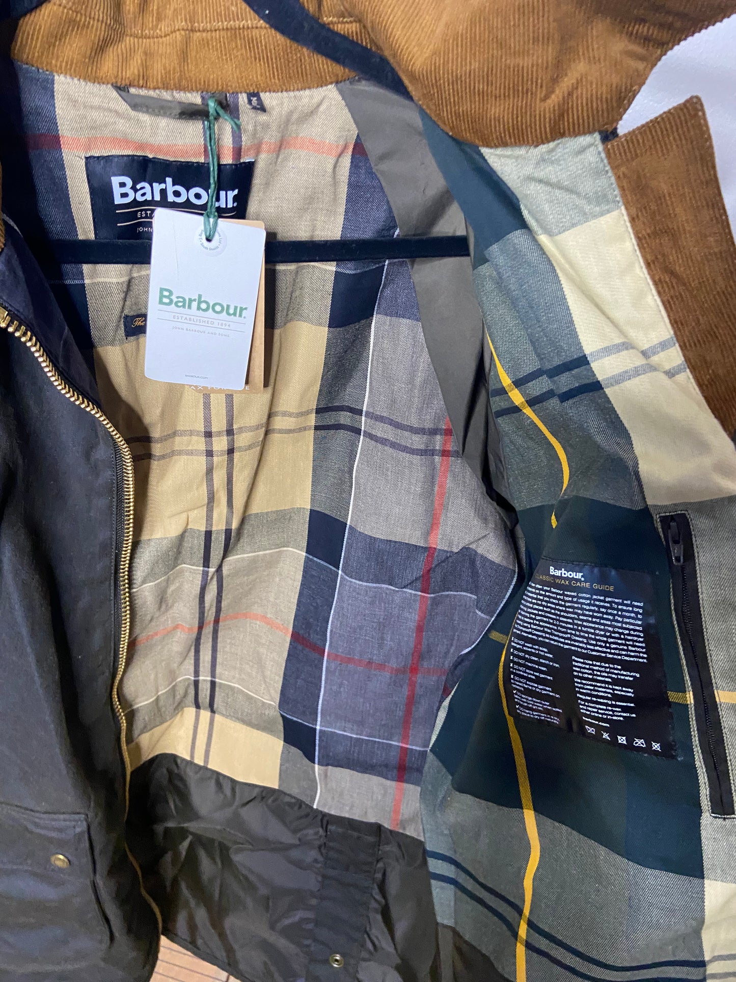 Barbour Olive Highclere Wax Jacket Size 10
