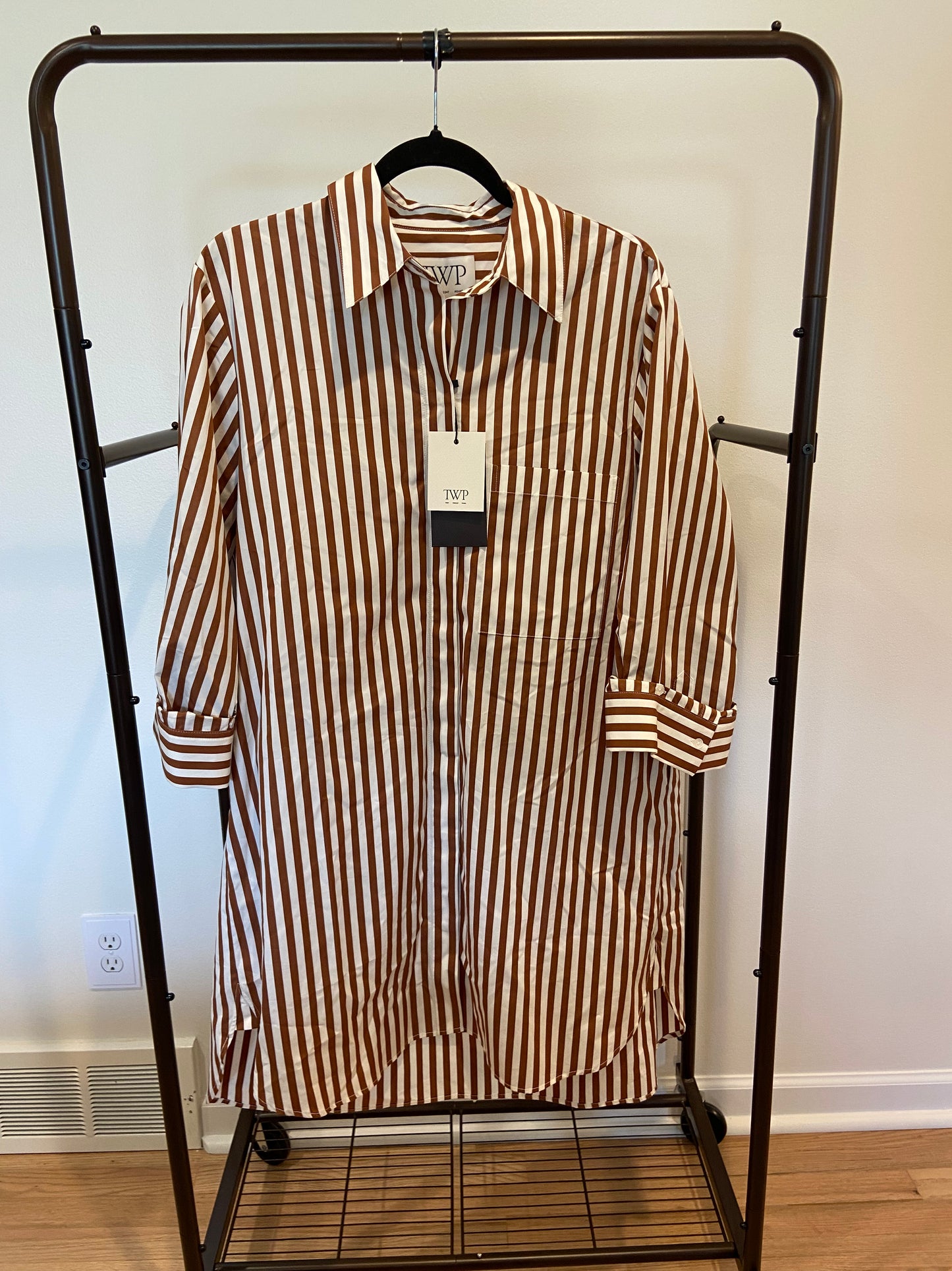 TWP Morning After Mini Dress in Ivory/Cognac size M