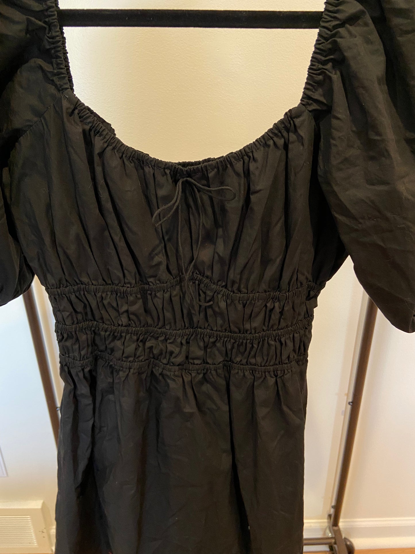 Faithfull the Brand Nikoleta Mini Dress in Black size 8
