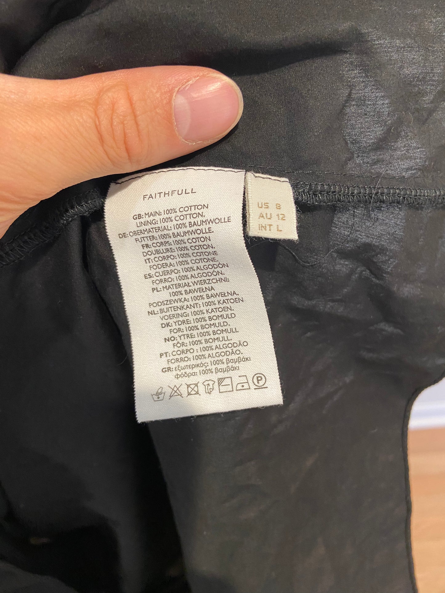 Faithfull the Brand Nikoleta Mini Dress in Black size 8