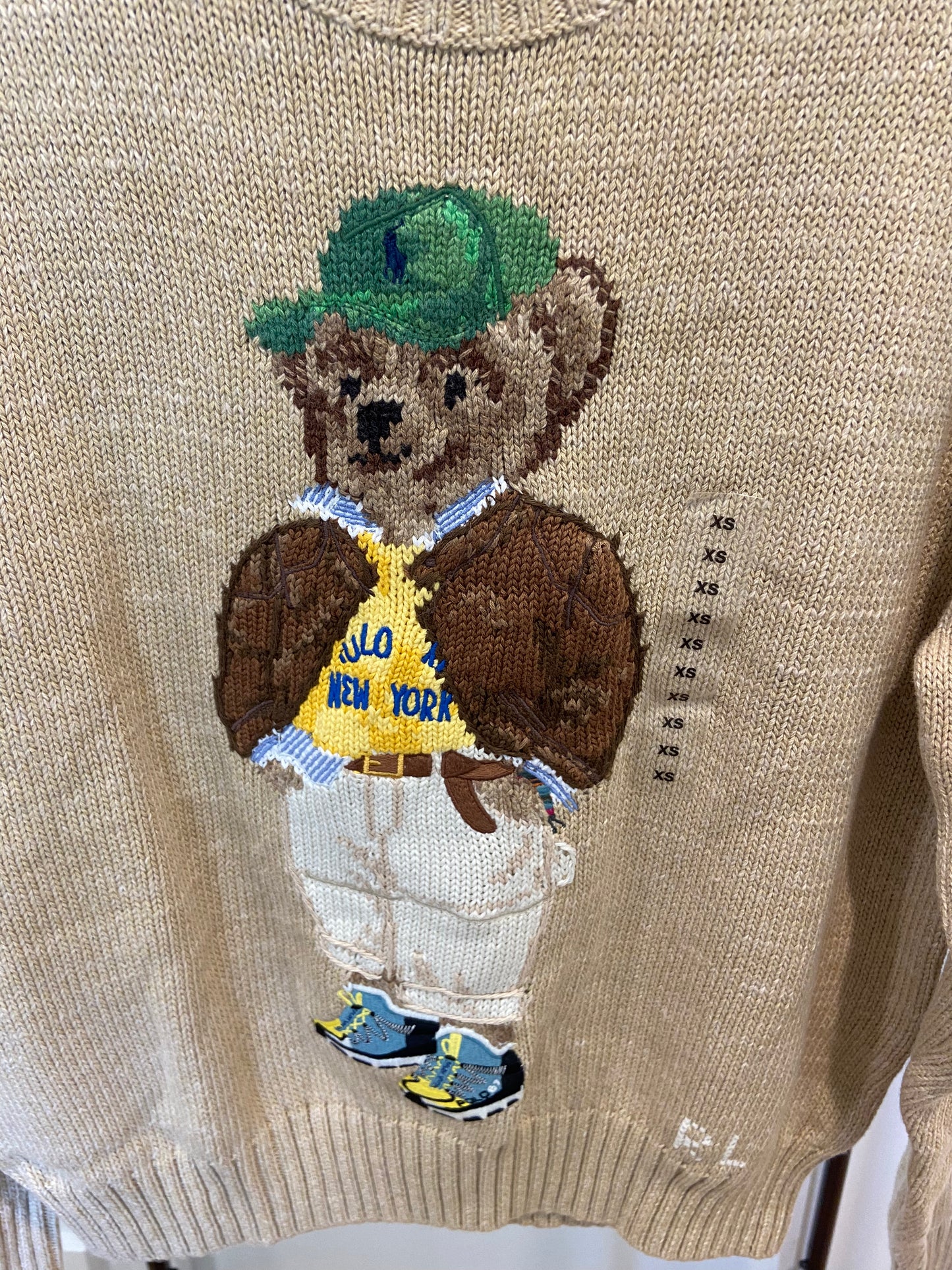 Polo Ralph Lauren Tan Bear Sweater size XS