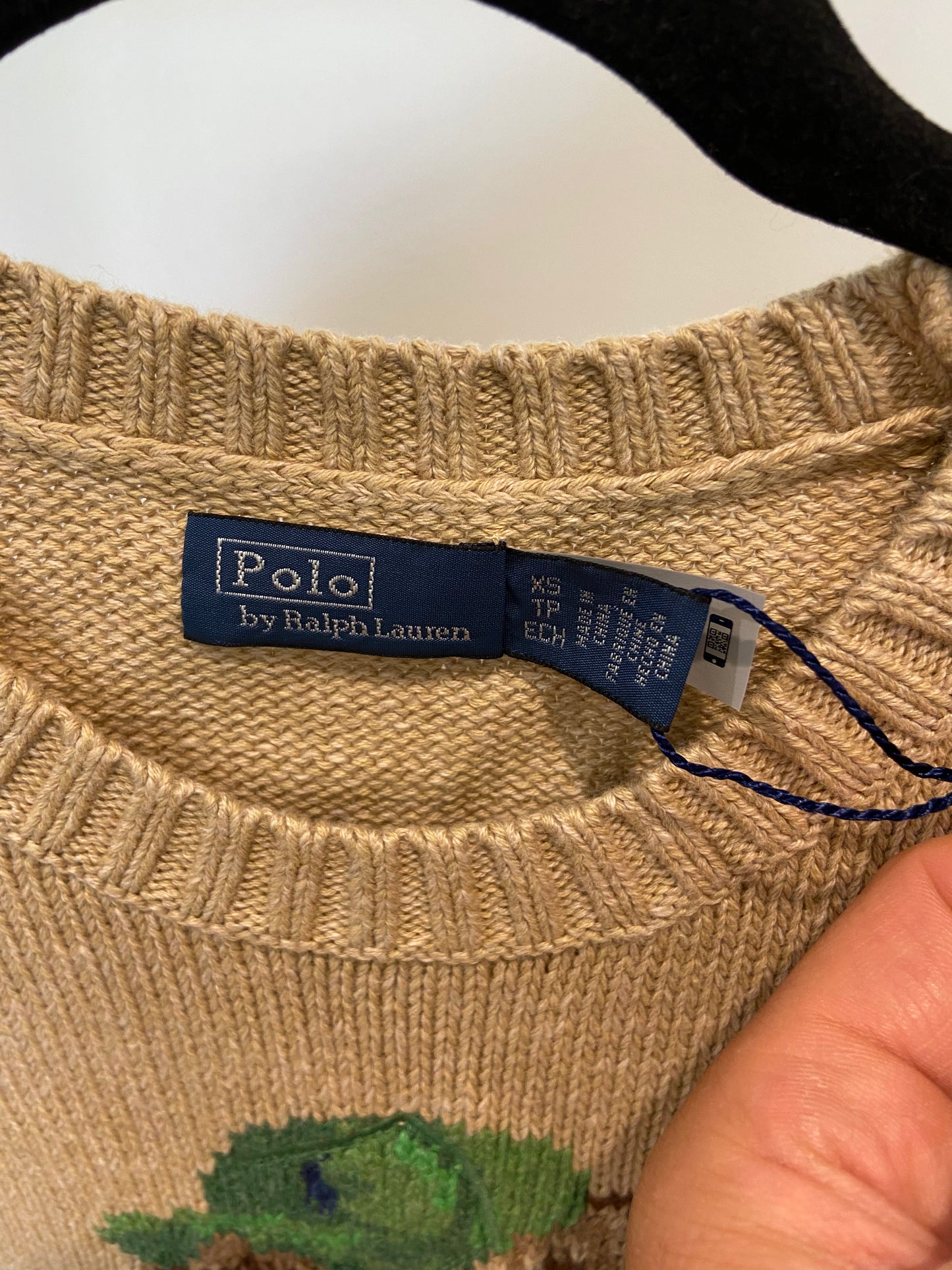 Polo Ralph Lauren Tan Bear Sweater size XS