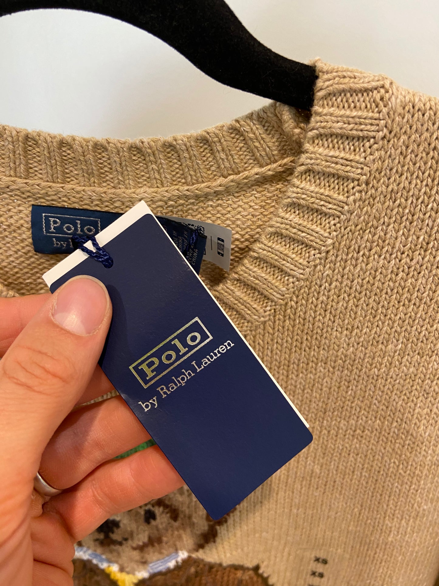 Polo Ralph Lauren Tan Bear Sweater size XS