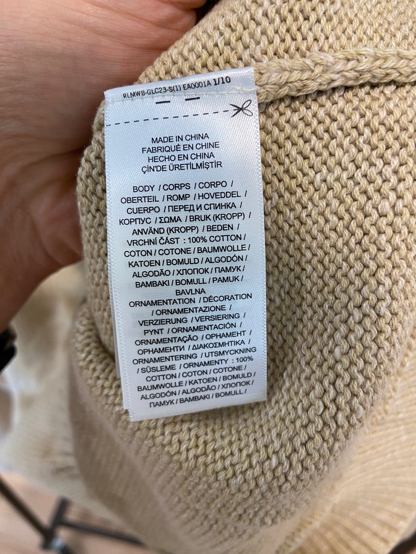 Polo Ralph Lauren Tan Bear Sweater size XS
