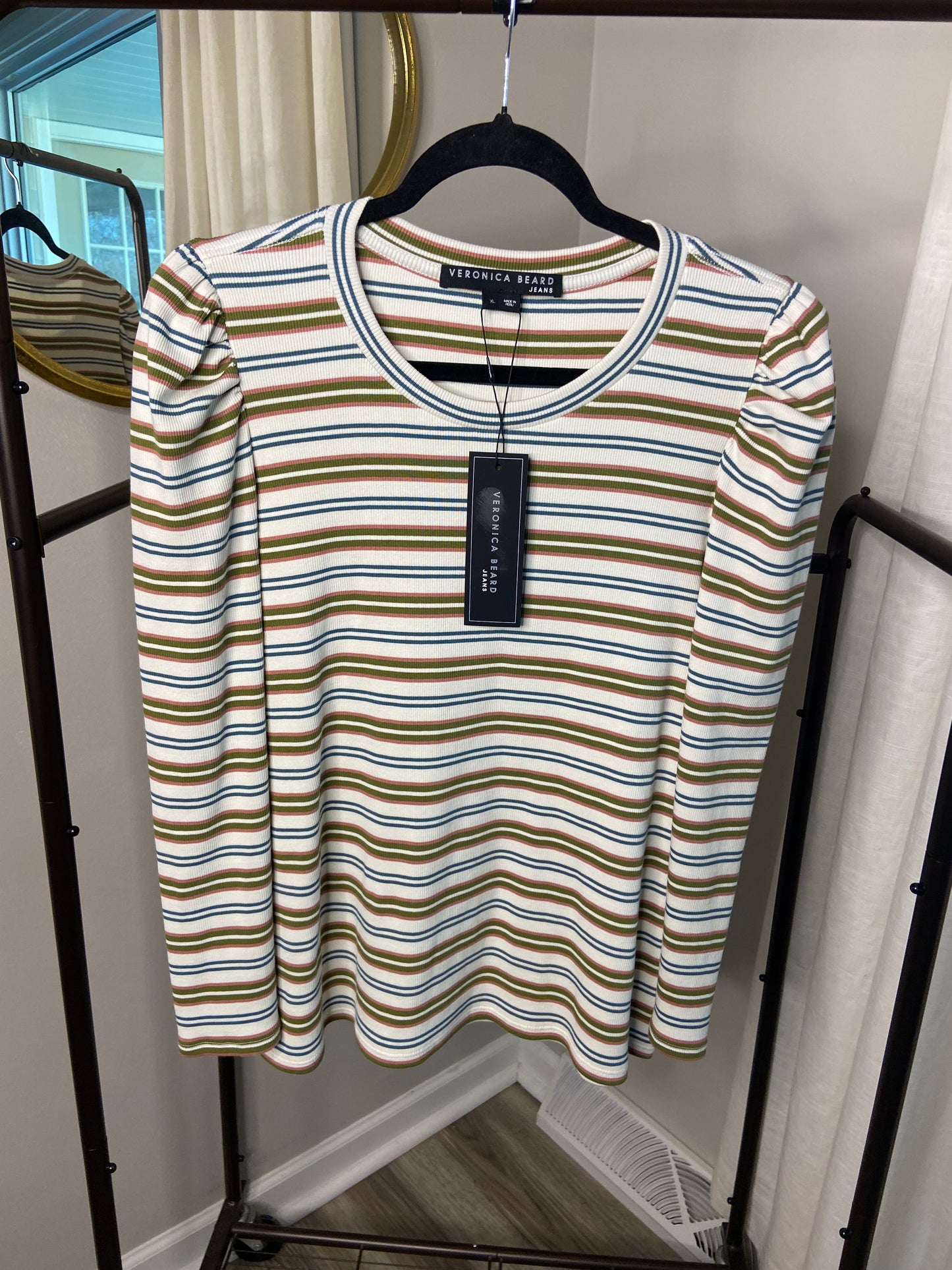 Veronica Beard Britney Long Sleeve Top size XL