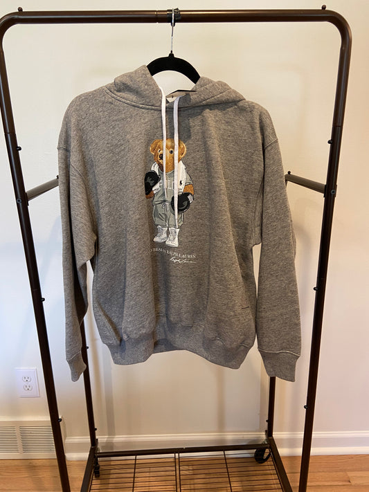 Polo Ralph Lauren Fleece Polo Bear Hoodie in Gray size S