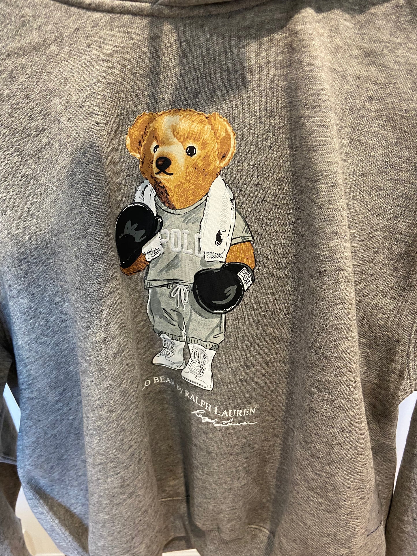 Polo Ralph Lauren Fleece Polo Bear Hoodie in Gray size S