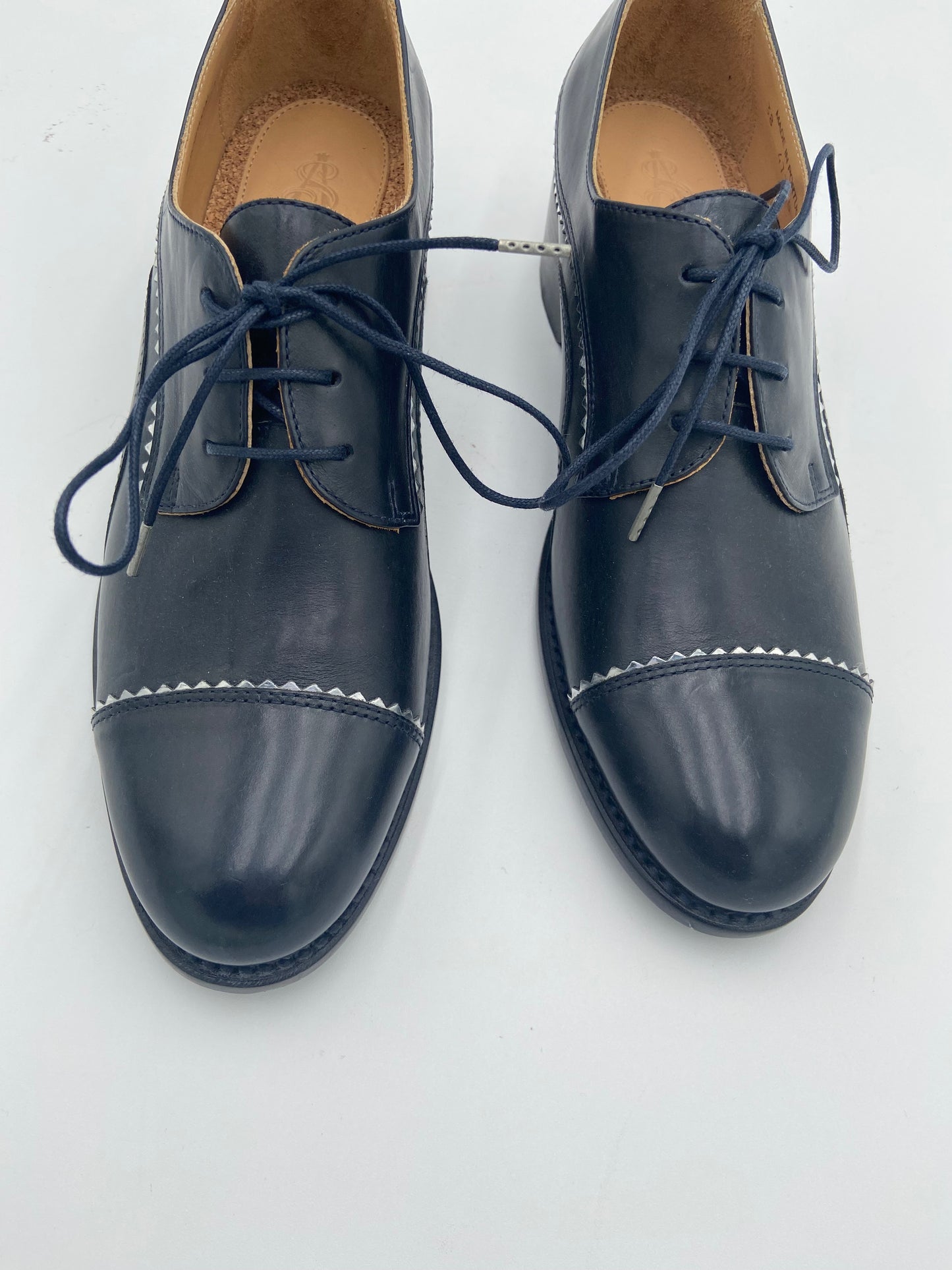 The Office of Angela Scott Ms. Neale Derby Shoes in Slate Blue/Black size 38