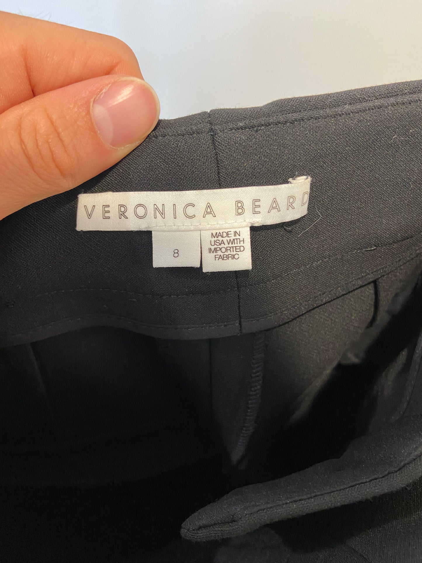 Veronica Beard Renzo Crest Button Black Pant size 8