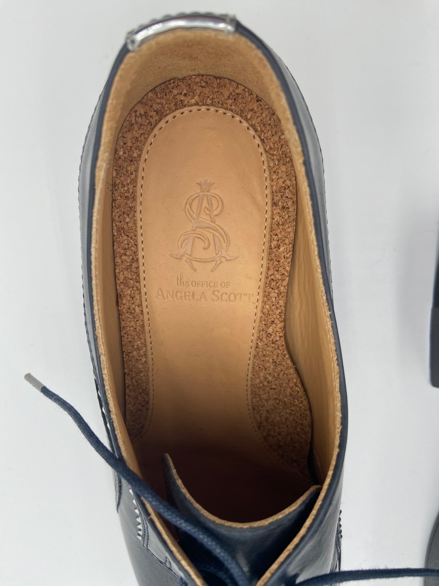 The Office of Angela Scott Ms. Neale Derby Shoes in Slate Blue/Black size 38