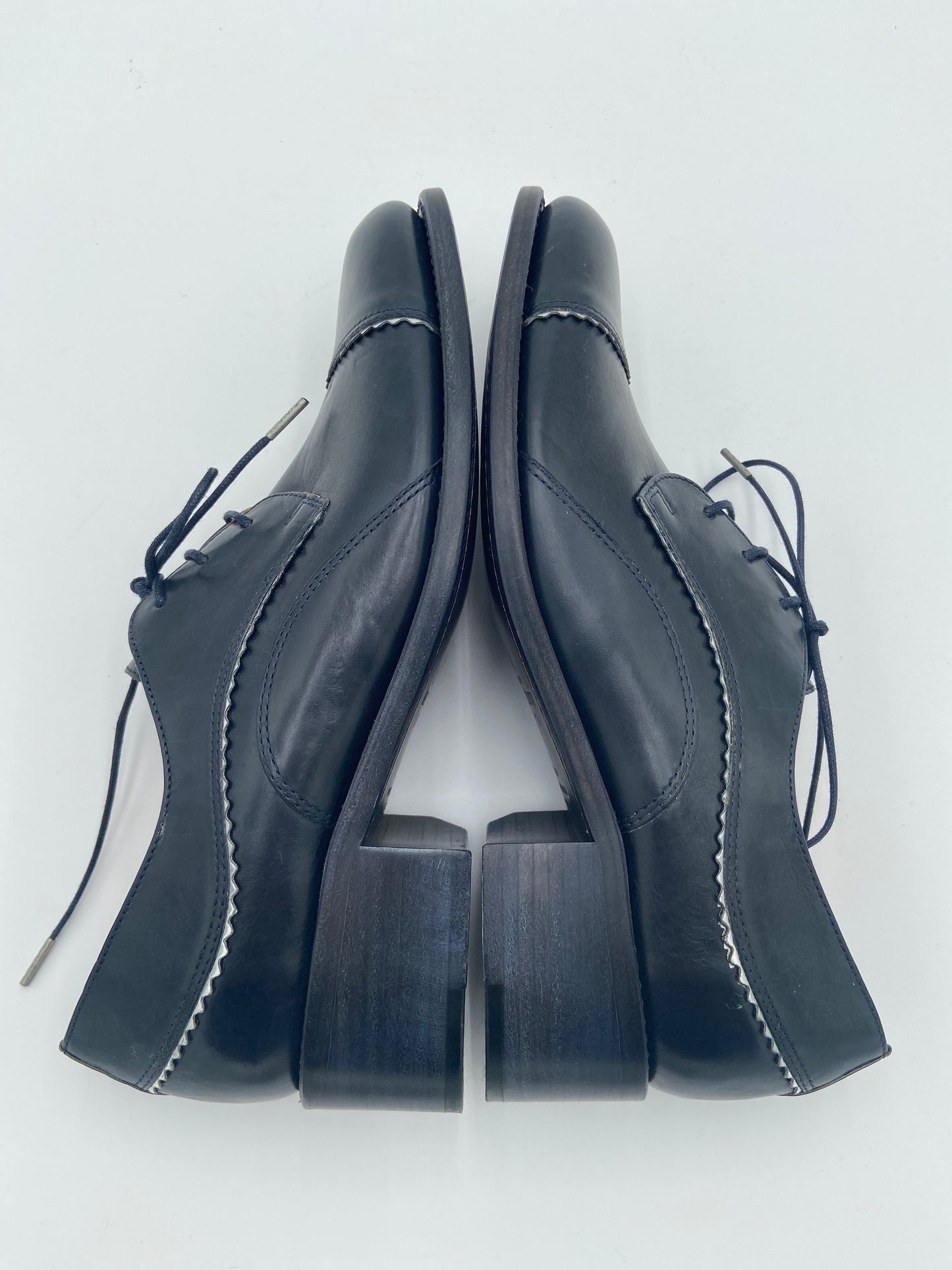 The Office of Angela Scott Ms. Neale Derby Shoes in Slate Blue/Black size 38