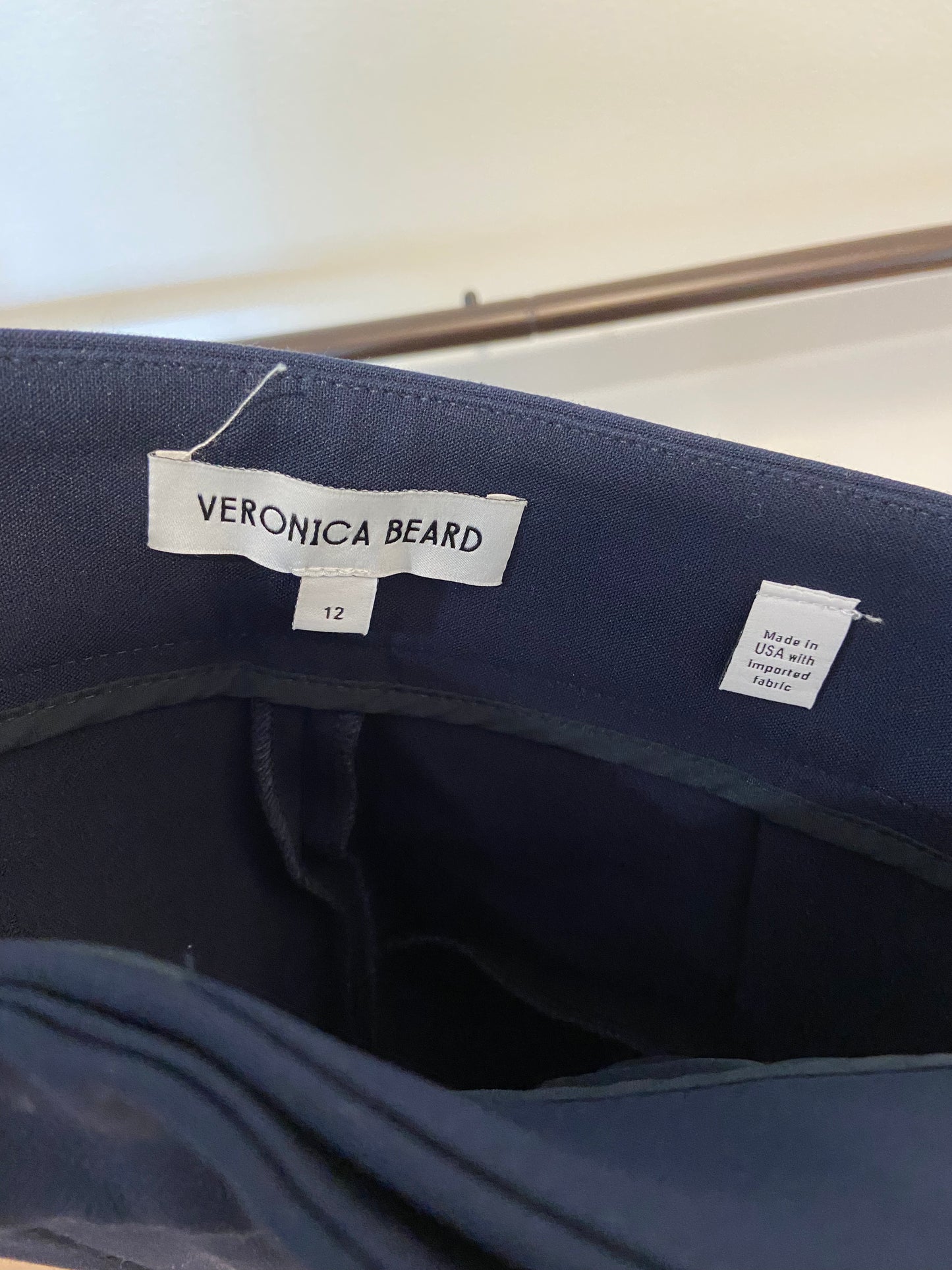 Veronica Beard Renzo Crest Button Pants in Navy Silver Buttons size 12