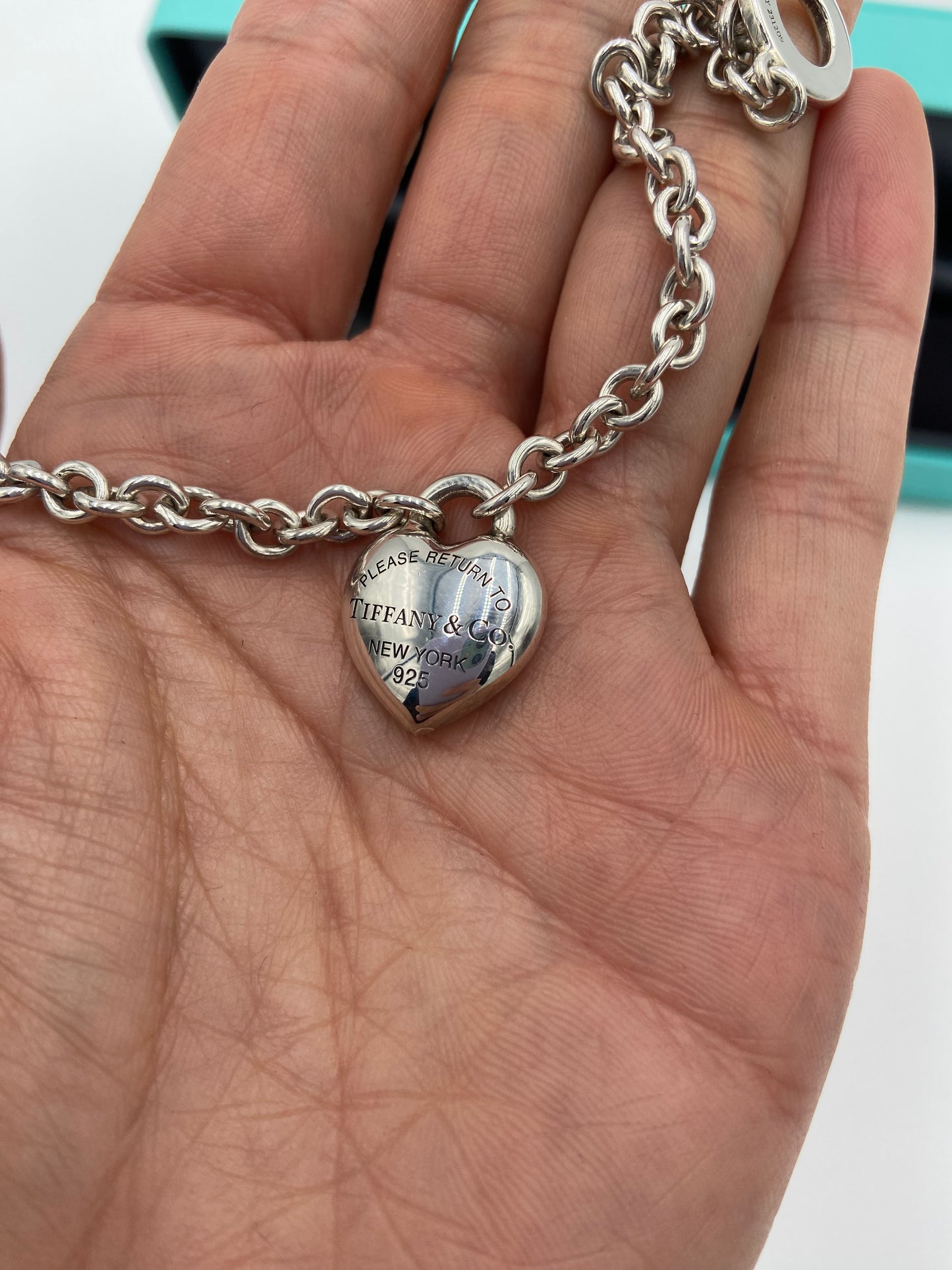 Tiffany and Co. Full Heart Toggle Bracelet in Sterling Silver