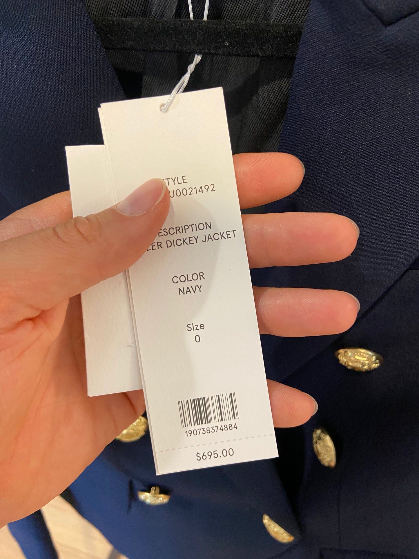 Veronica Beard Miller Dickey Blazer Jacket Navy size 0