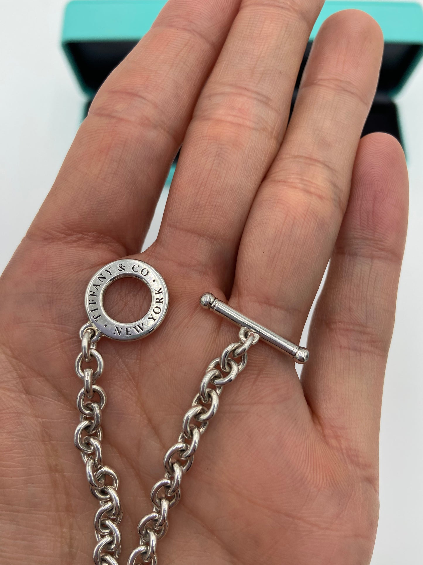 Tiffany and Co. Full Heart Toggle Bracelet in Sterling Silver